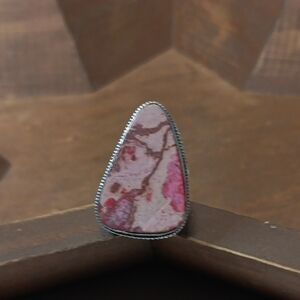Pink Stone Silver Ring